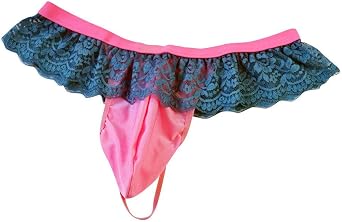 IBAKOM Mens Lingerie Mini Skirt Thong Lace Crossdress Underwear