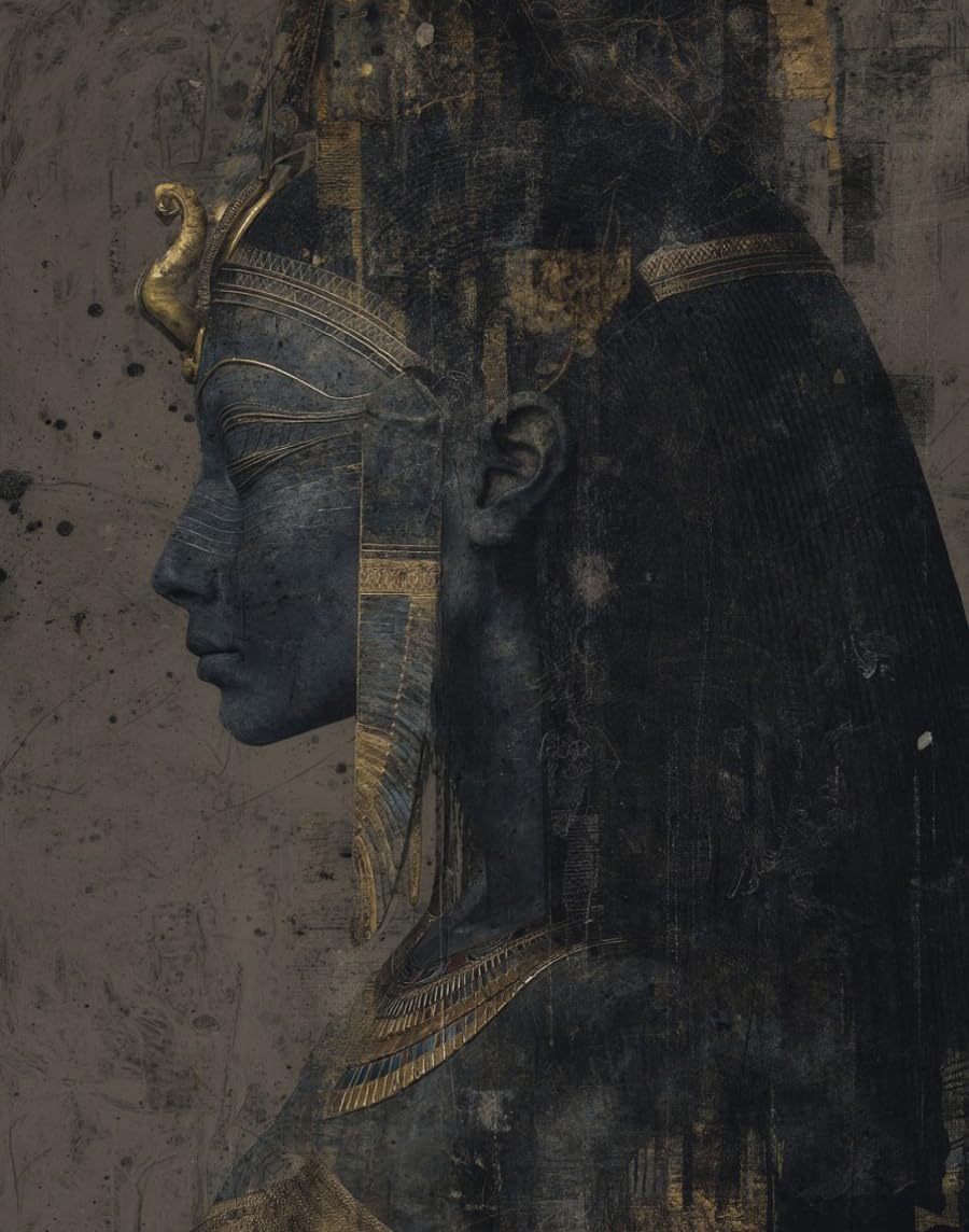 WANGWANGMIAO Paint by Numbers Kits 40x50 cm Cleopatra statueCanvas DIY Acrylic Painting for Adults with Paints Brushes and Card Sized Magnifier，with Frame