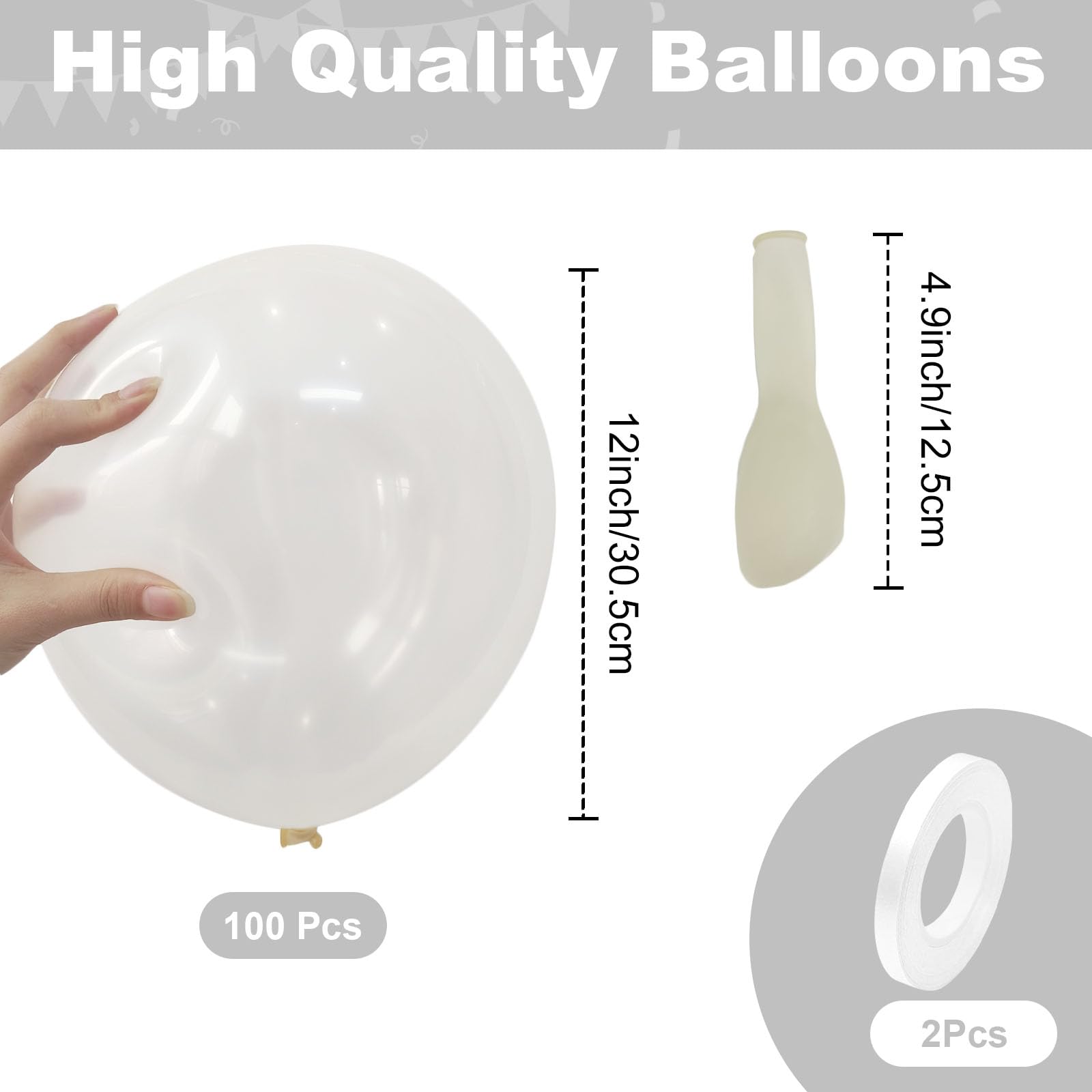 100 Fascette Per Palloncini In Plastica Trasparente A Forma Di H - Ferma Palloncini Per Feste, Matrimoni, Compleanni - 3