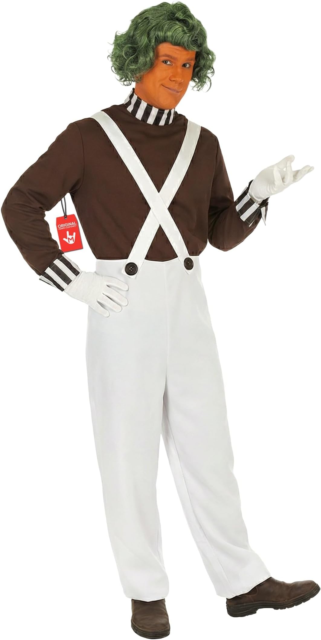 Mens Chocolate Factory Worker Costume, Chocolate Factory Costume, Halloween Costumes for Men, Brown, M