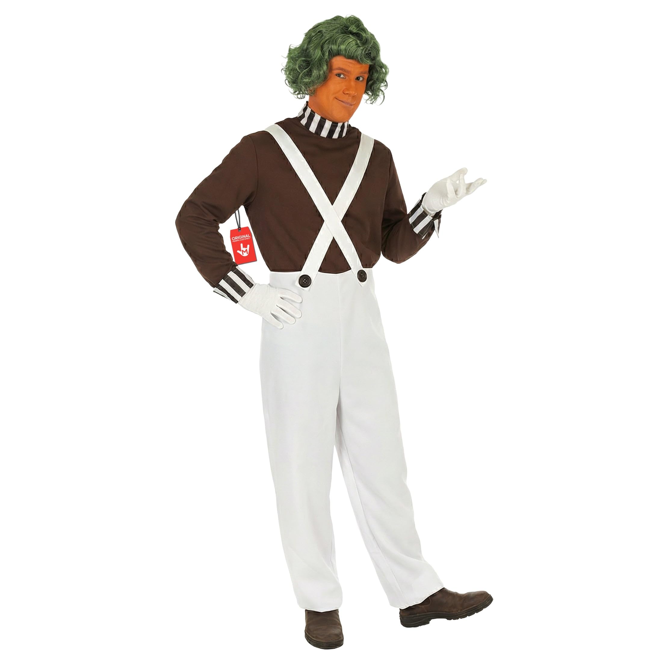 Mens Chocolate Factory Worker Costume, Chocolate Factory Costume, Halloween Costumes for Men, Brown, M