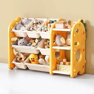 oddpod™ Dino Kids Toy Organizer Storage Racks with Bins, Cute Cartoon Montessori Plastic Bookshelf for Children & Bedroom ... Price In India