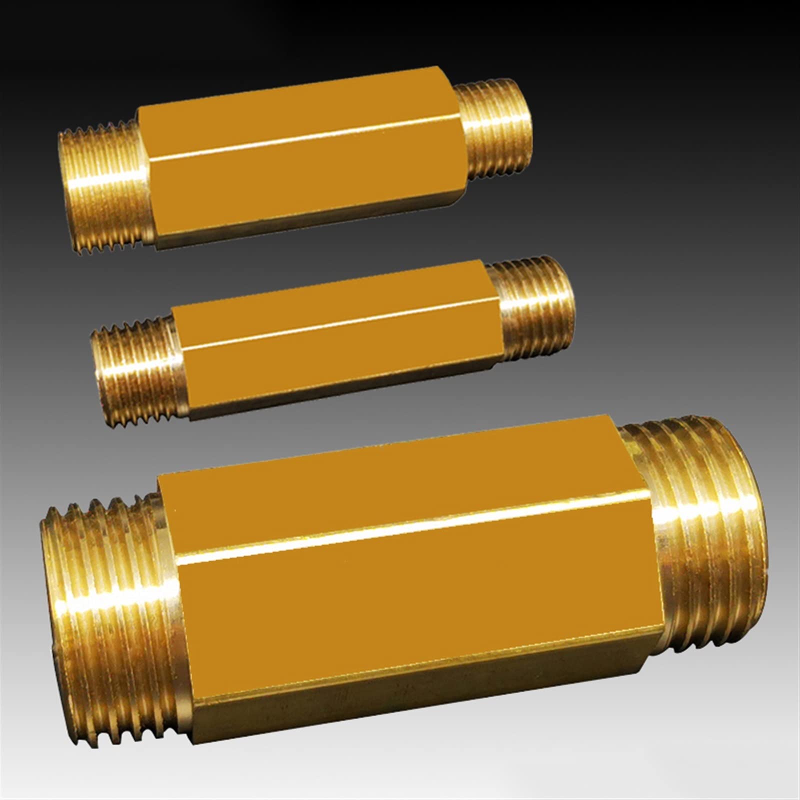 EISTEE Steckverbinder, Adapter, Kupplung, 2 Stück Messing-Langnippel-Rohrverschraubung, 1/4 3/8 1/2 BSP-Gewinde, Adapteranschluss for Wasser, Brenngas (Farbe: NO4)