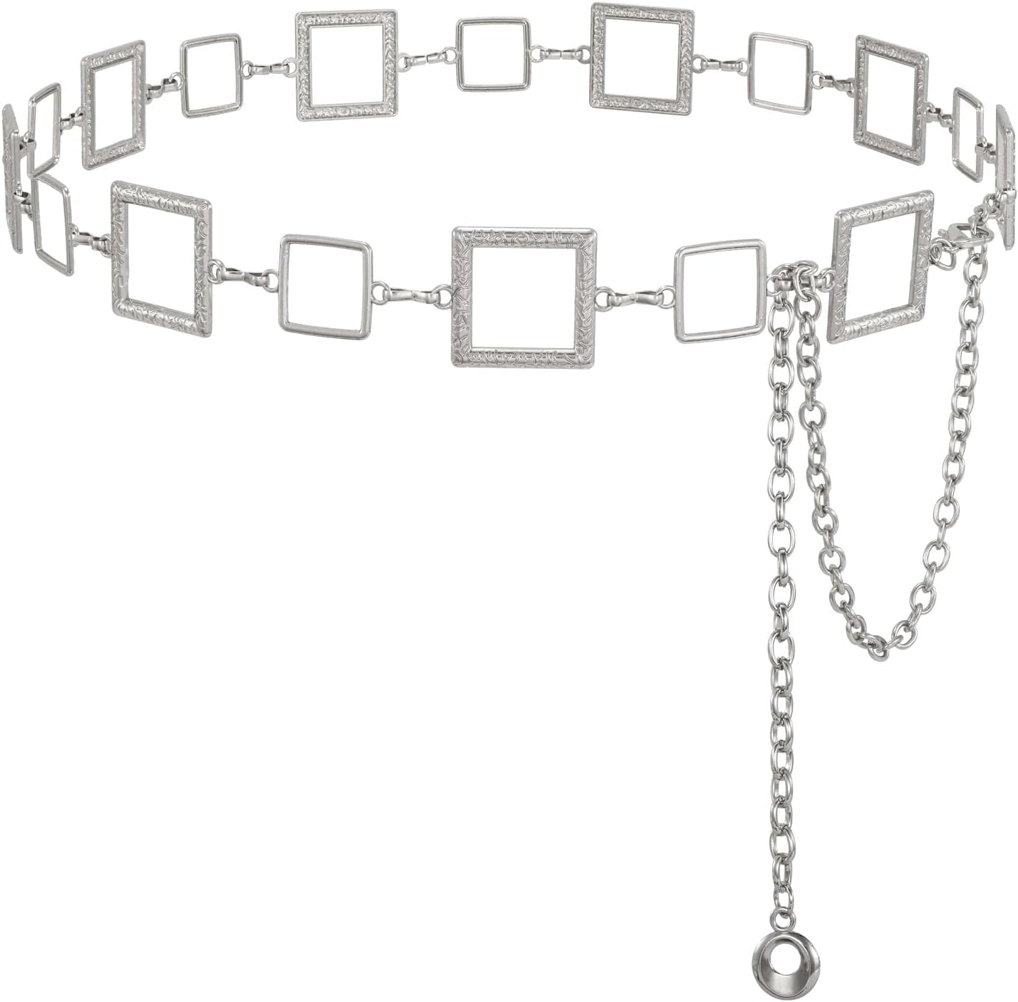 WHIPPY Metal Waist Chain Belt Women Adjustable Body Link Belts Ladies Fashion Chain for Jeans Dress