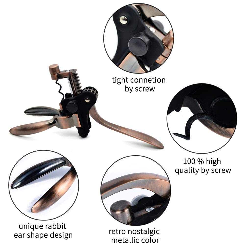 Ouvre-bouteille De Vin En Forme De Lapin - Design Vertical, Levier, Vis Antiadhésive