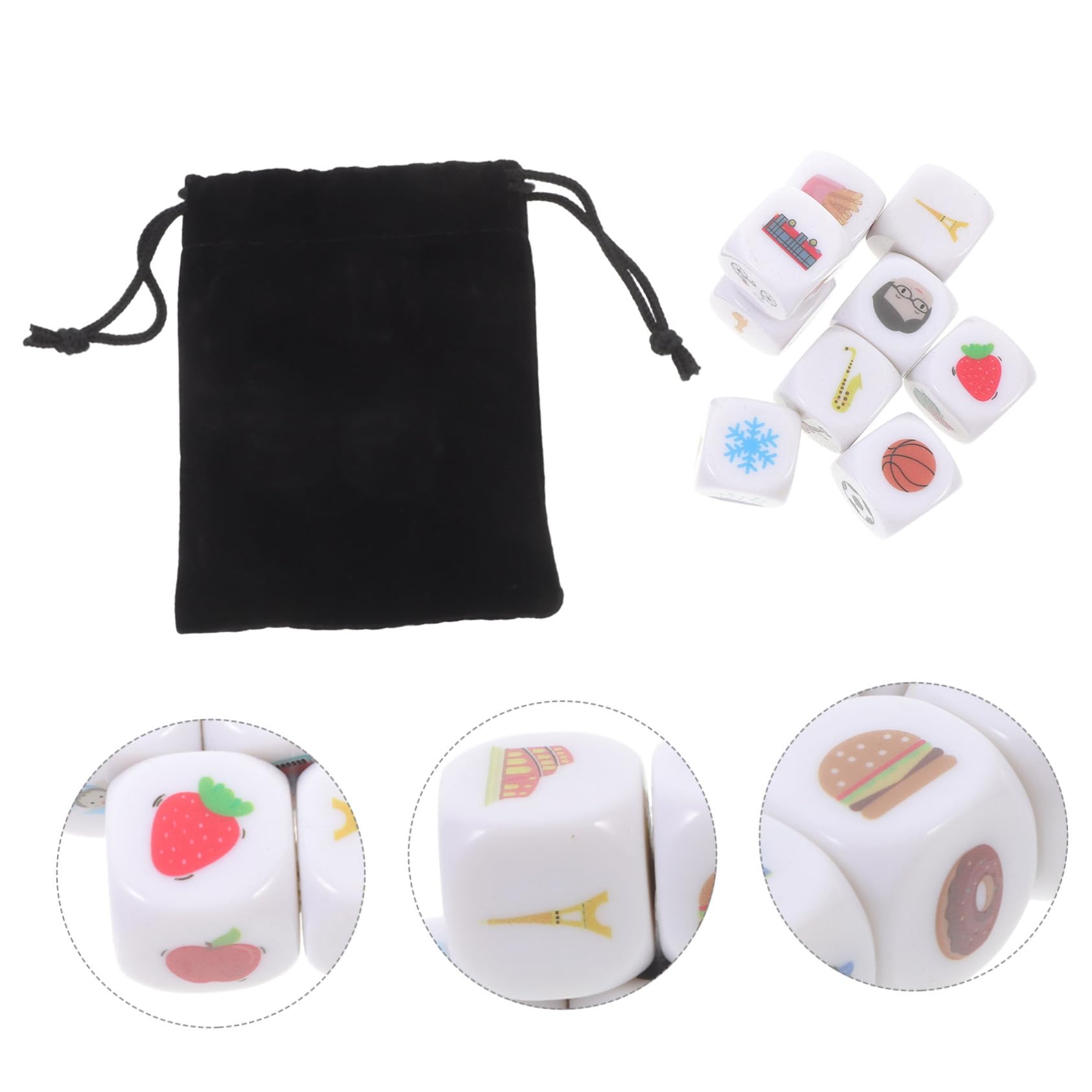 9 Sztuk Story Dice Game Tokens Story Cubes Story Cubes Story Telling Cubes Learning Toy Dices Storytelling Supplies Game Accessories Storytelling Accessory Party Toy Game Counters