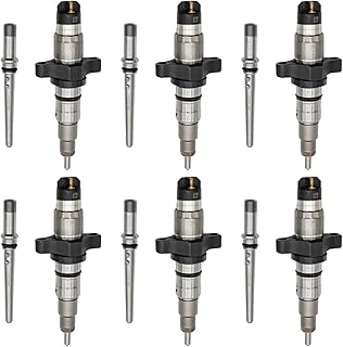 Diesel Common Rail Fuel Injectors and Connector Tubes Compatible with Ram 2500 3500 2004-2009 5.9L 0445120103, 0445120208, 0445120238, 0986435505 (6pcs)