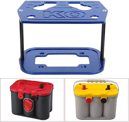 Miniatura 4 de Montaje de batería de acero, bandeja de batería de acero inoxidable para 3478 batería roja amarilla superior (azul)