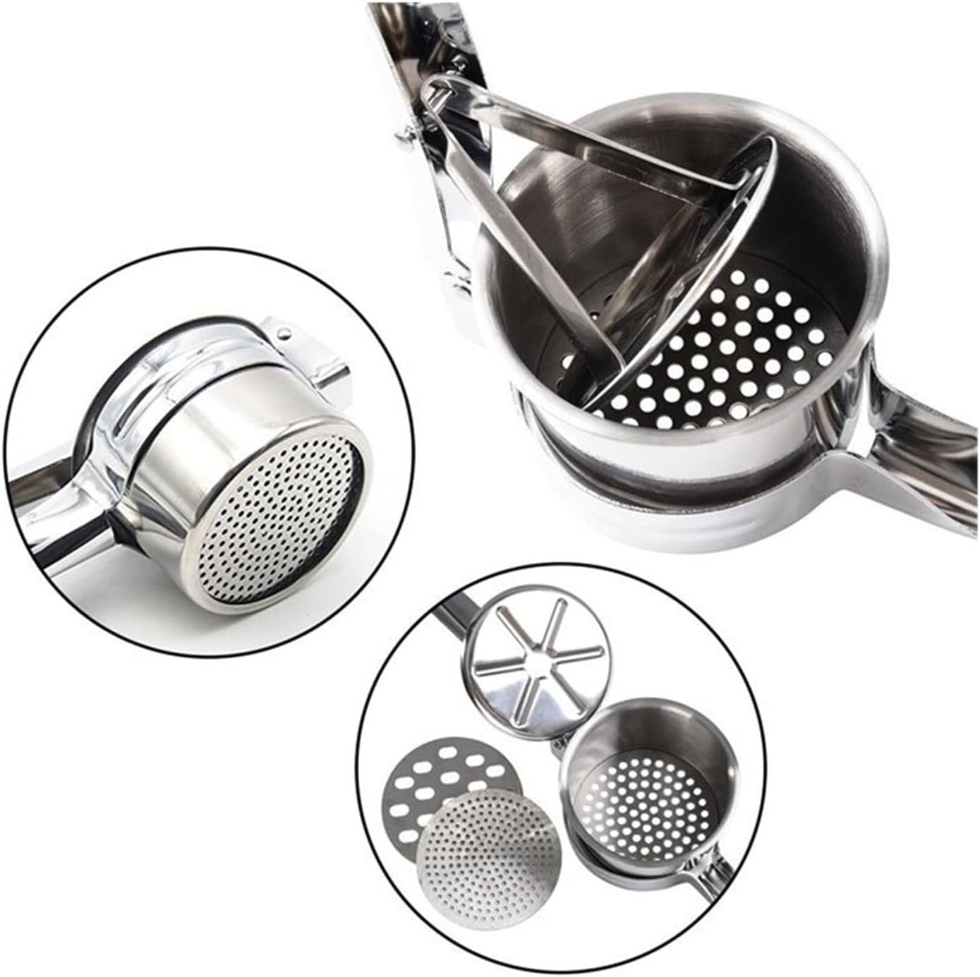 Stainless Steel Potato Ricer Masher - Multifunctional for Fruit & Vegetable Juicer, Kitchen Gadget