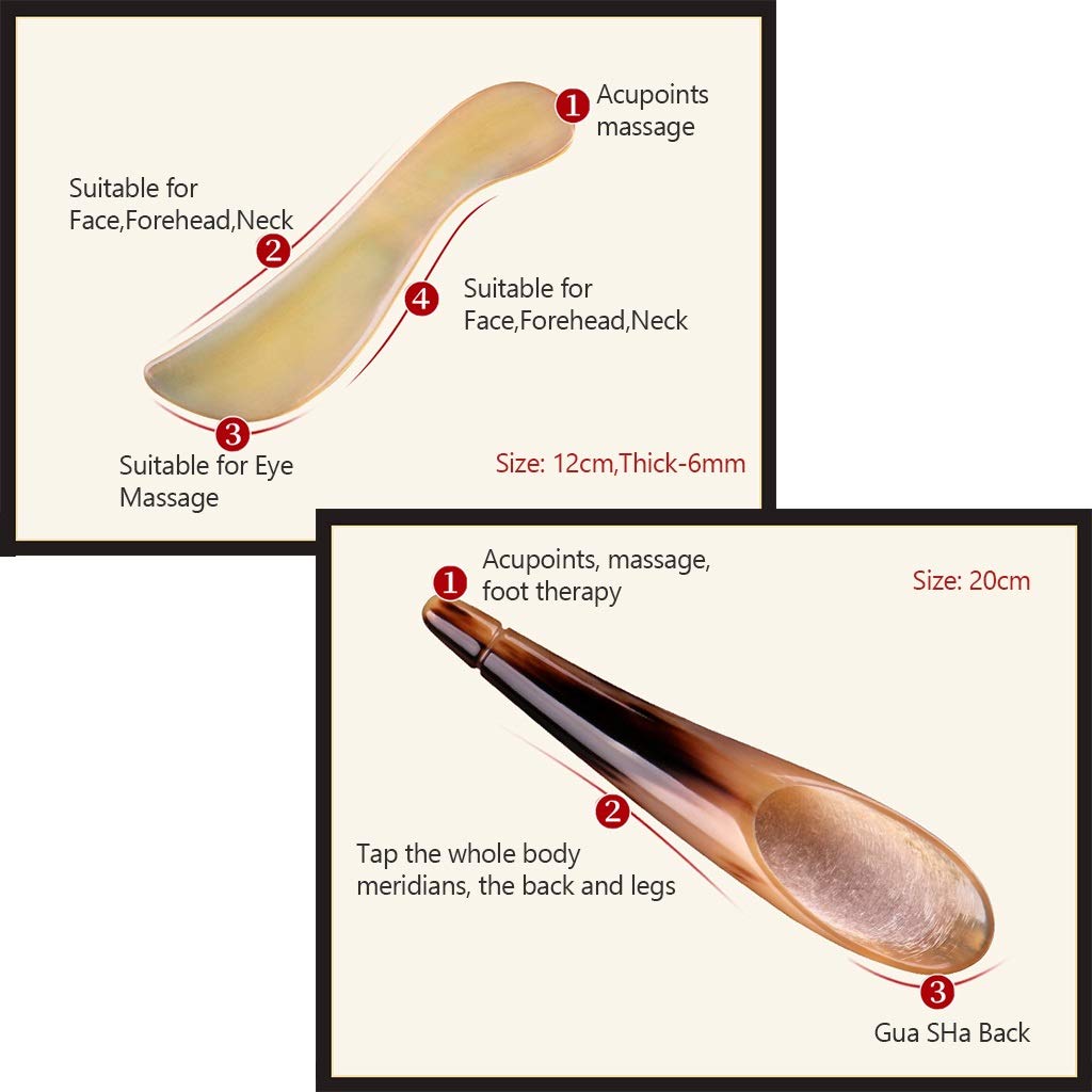 YXCKG Gua Sha Massageset, Massagegerät für Körper und Gesicht, Schmerzlinderung, Zurück Gua Sha Massagegerät gegen Erkältung, Facial Beauty Set für Gesicht, Kinn, Augen, Nase