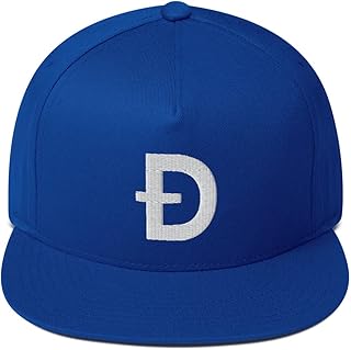 Hogue WS LLC Dogecoin Cryptocurrency Logo Hat (Embroidered Flat Bill Snapback Cap) Royal Blue