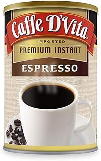 Caffe D'Vita Espresso Coffee - Instant Espresso Coffee Powder, Ground Espresso Beans, Keto, Gluten Free, No Cholesterol, No Trans Fat, Kosher-Dairy Instant Coffee Drinks - 3 Oz Can