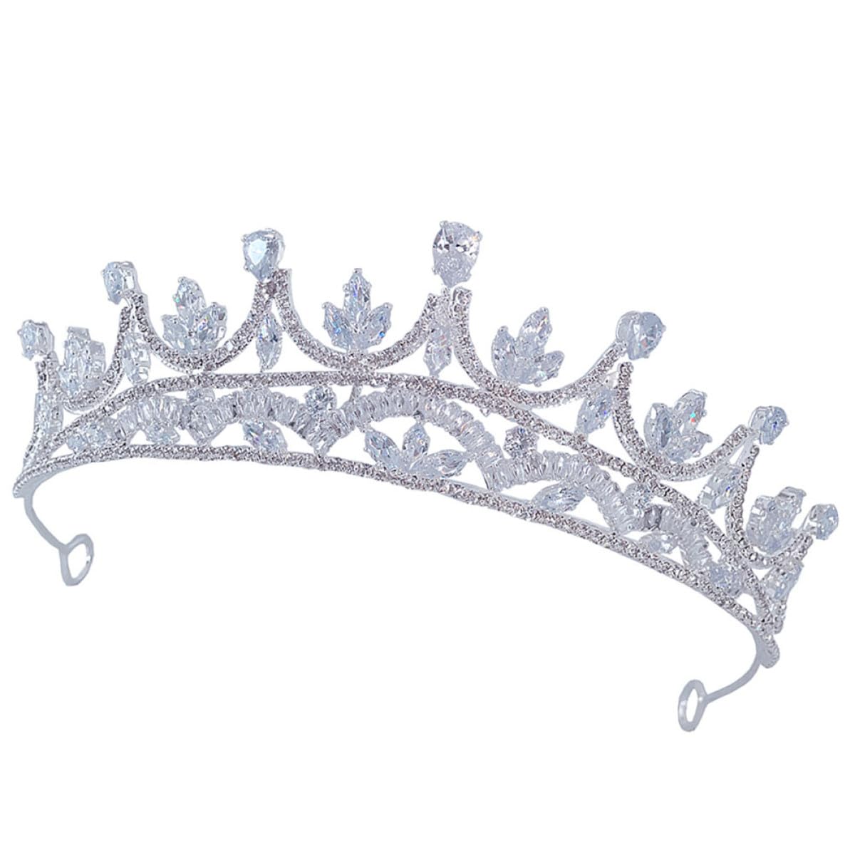 Elegante Hochzeitskrone aus Kupfer mit Zirkonbesatz Leichter und Bruchsicherer Brautkopfschmuck für Fotos und Geburtstagsfeiern