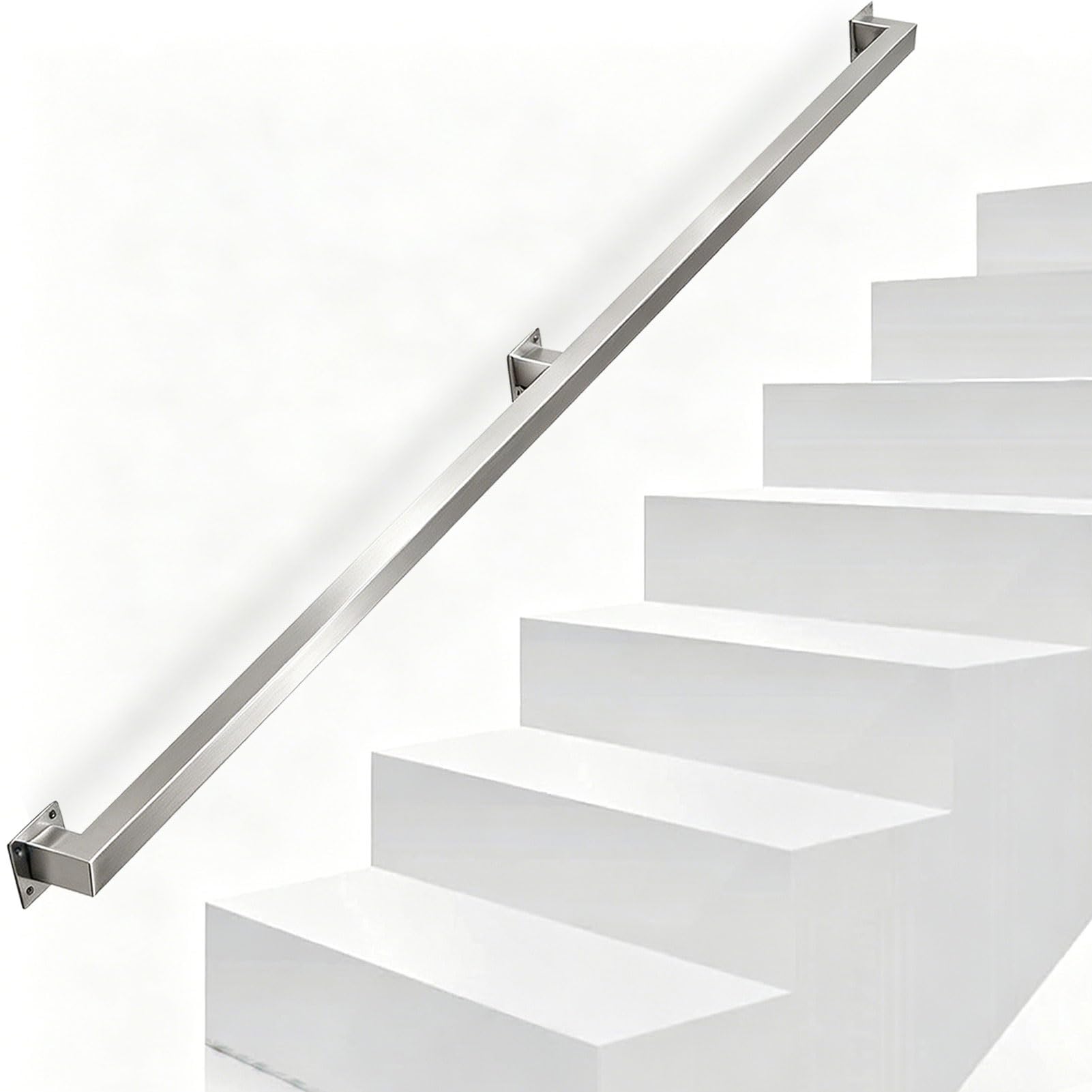 Sxbhdm One Color Staircase Banister Hand Rail For Stairs - Complete Kit. 30Cm-600Cm Industrial Stair Railings Grab Bar Safety, Wall Mounted Stainless Steel Stair Handrail