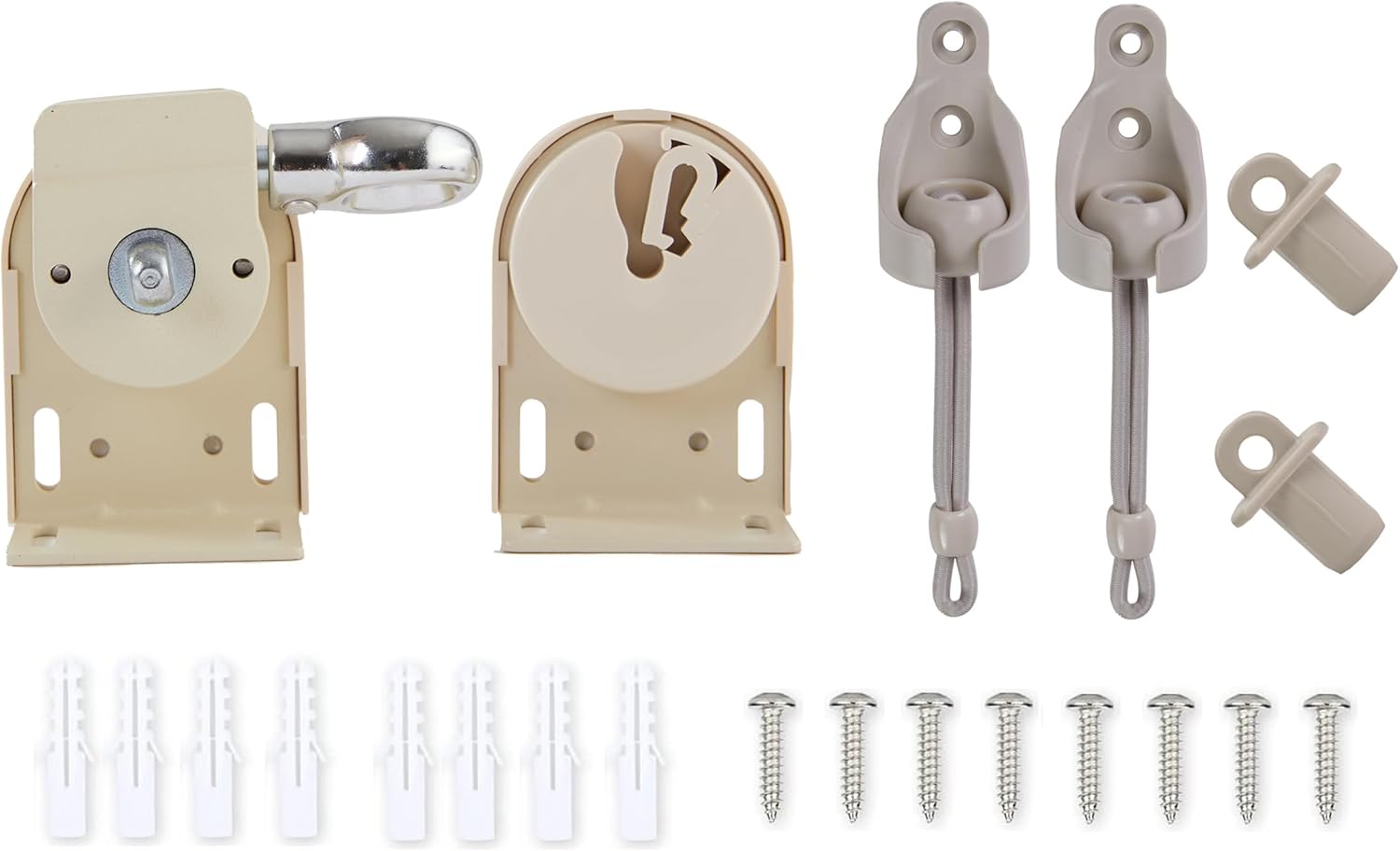 Bungee kit + Cordless Bracket, Universal Replacement Installation Accessories for Indoor/Outdoor Sunshade and Roller Blinds