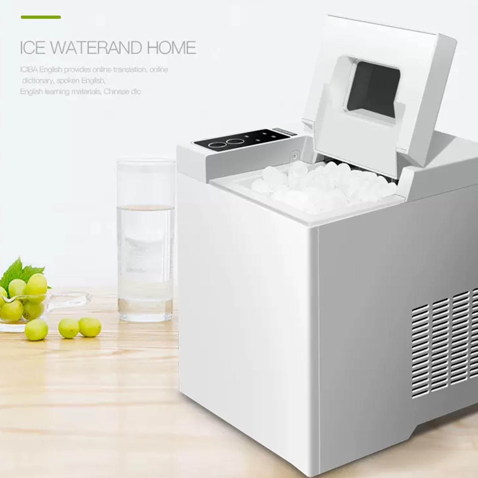 Przyrządzanie mrożonej herbaty i kawy Kostkarka do lodu 15 kg W pełni automatyczna komercyjna mała herbata z mlekiem, ręczna maszyna do robienia okrągłych kostek lodu Łatwy w użyciu