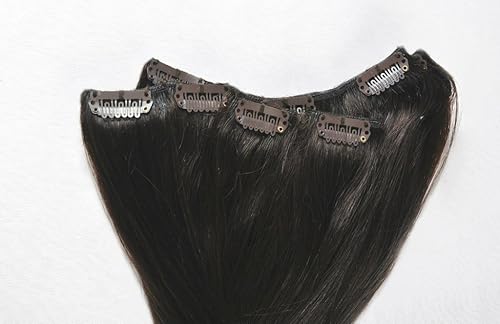 Miniatura 4 de Extensiones de cabello humano Remy (Remi) de 20 a 22 pulgadas, color marrón oscuro (color #2), juego de lujo de cabeza completa de 10 piezas gruesas