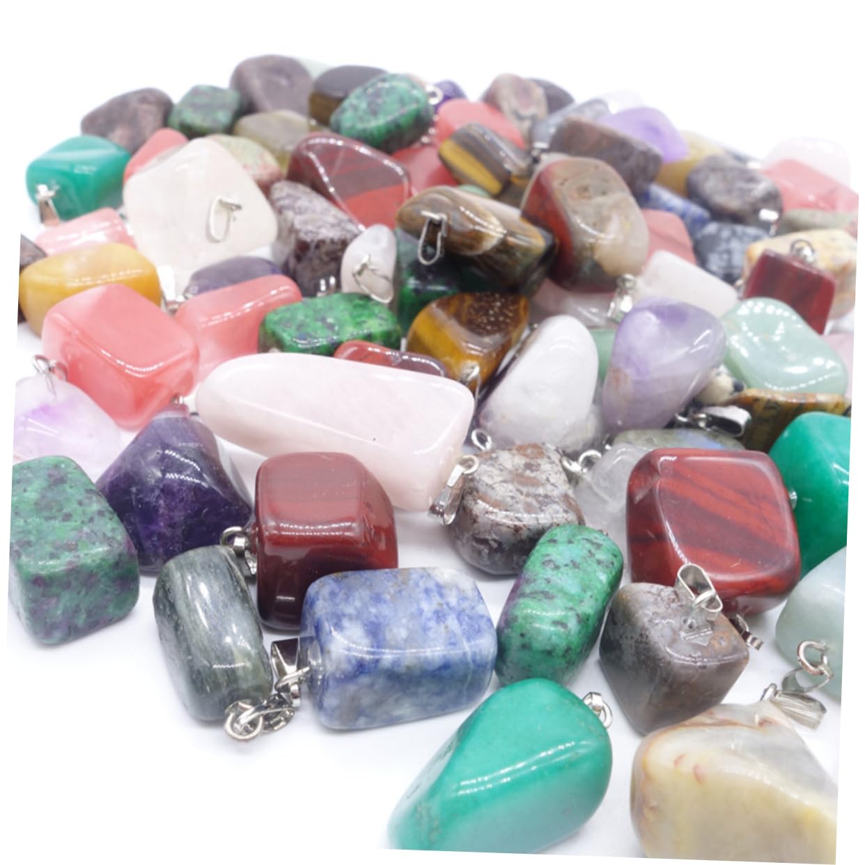 Lurrose 60stücke Teiliges Unregelmäßige Natürliche Steindekorationen Bunte Schmuckperlen Für Diy Bastelprojekte Halsketten Armbänder Und Ohrringe Für Schmuckherstellung Und Kreative