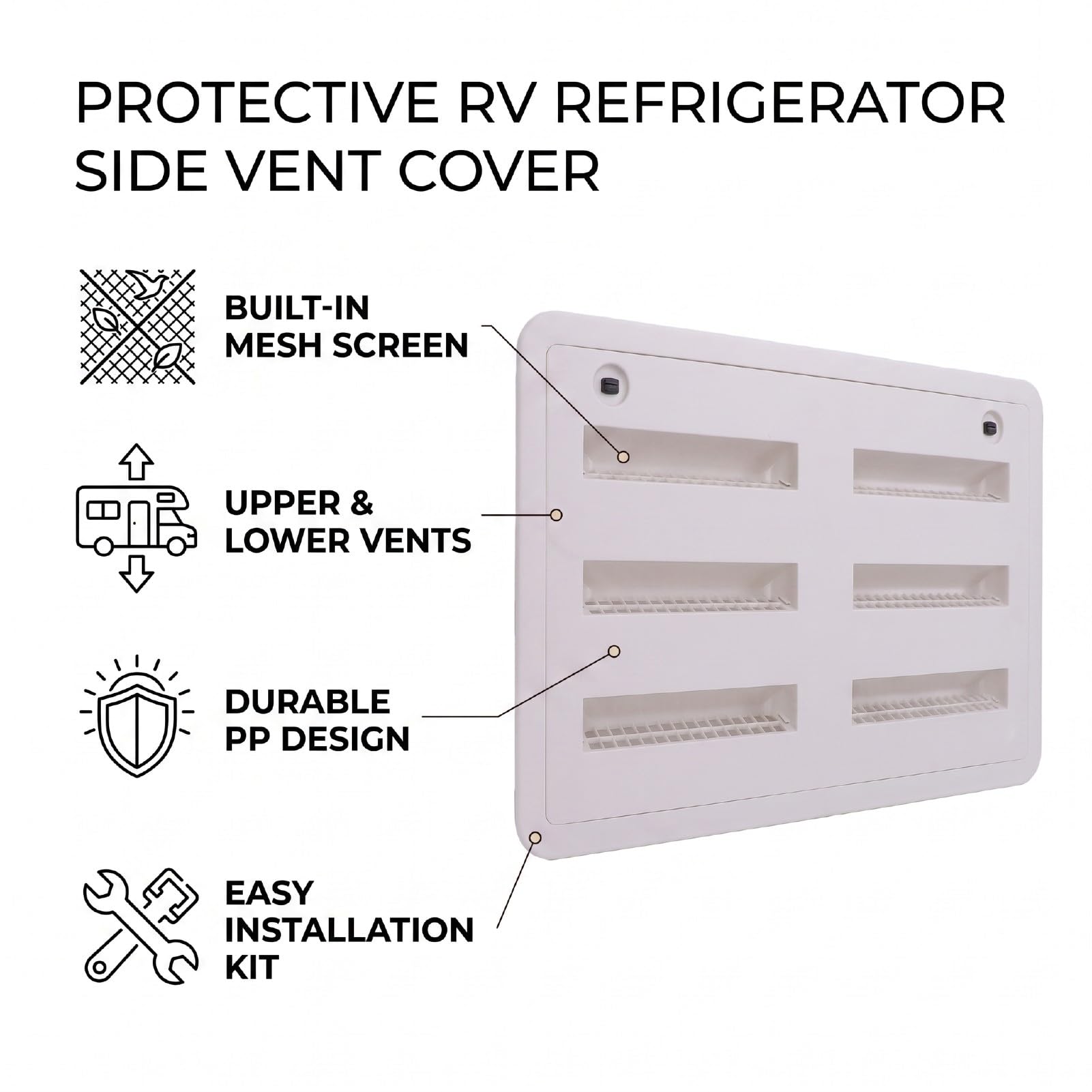 Copertura Laterale Ventilazione Frigorifero RV con Griglia