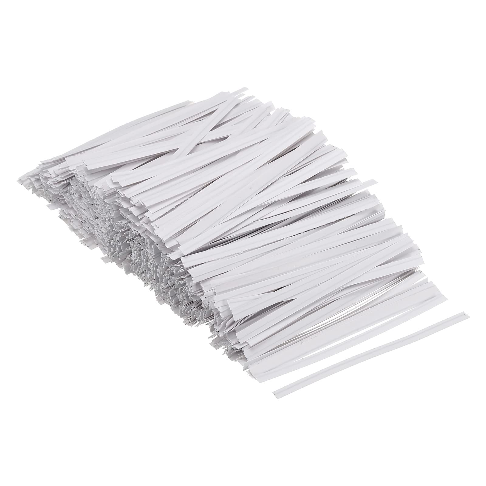 PATIKIL Twist Ties 3" Paper Closure Tie for Party Tying Gift Bags Candy, Bread, Arts Crafts White Pack of 1500