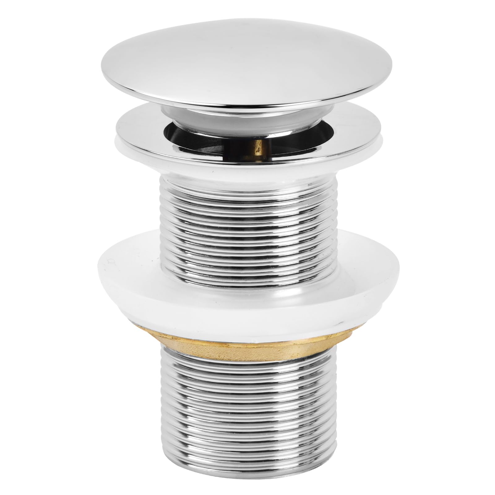 DaelesrPop Up Basin Waste, Click Clack Sprung Plug, Slotted Basin Waste for Bathroom Sink Wash Basins (Chrome)