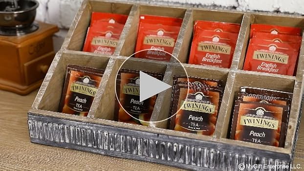 Amazon.com: MyGift Rustic Brown Wood Tea Bag Holder