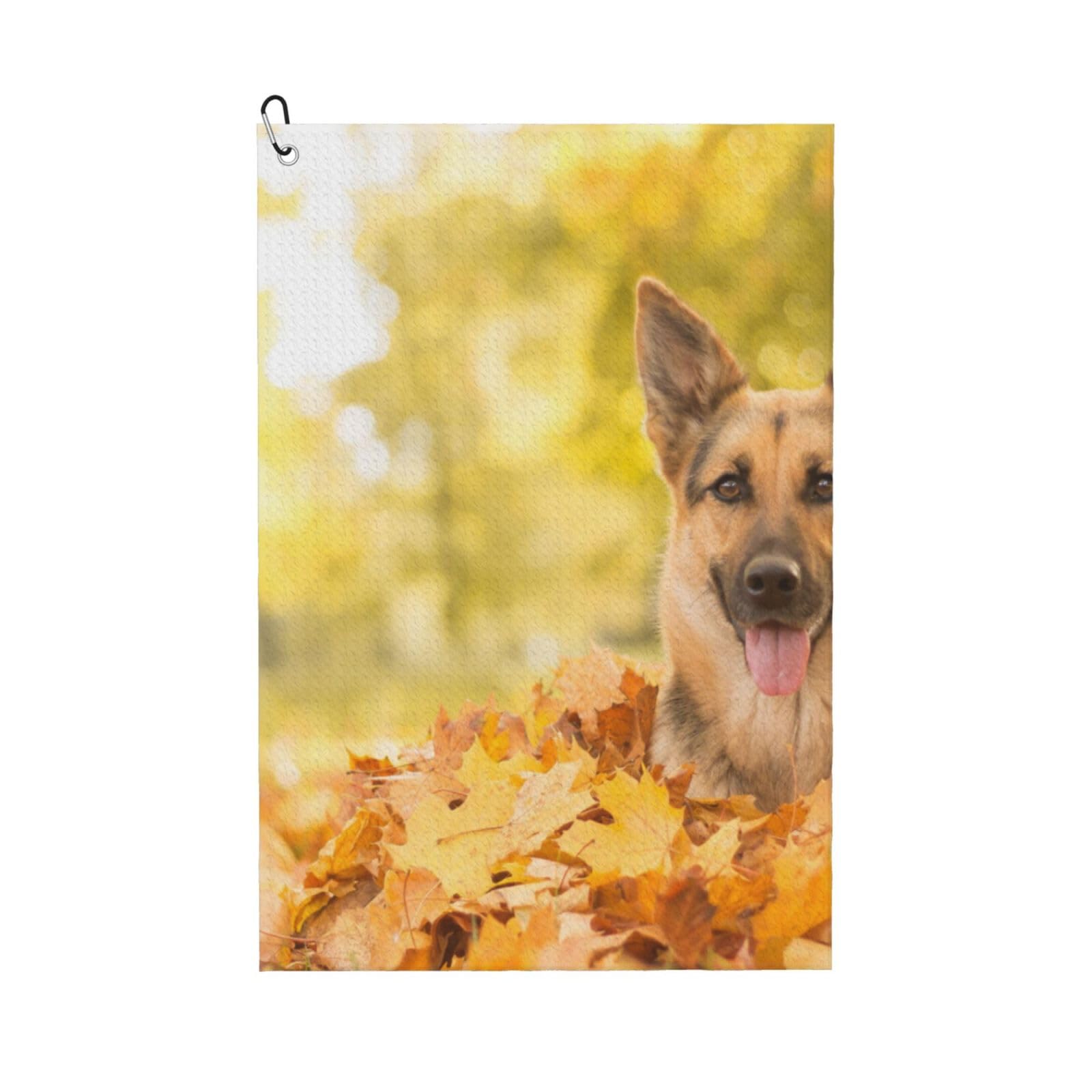 Hnnkloy Maple German Shepherd Dog, 16x24 in Portable Waffle Golf Towels with Carabiner Clip for Golf Bag