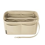 OPPOSHE Purse Organizer Insert for Handbags, Softened Felt Bag Insert Organizer for Tote, Compatible with LV, Coach, MK, Kate Spade, Goyard, Longchamp (Beige, Medium)