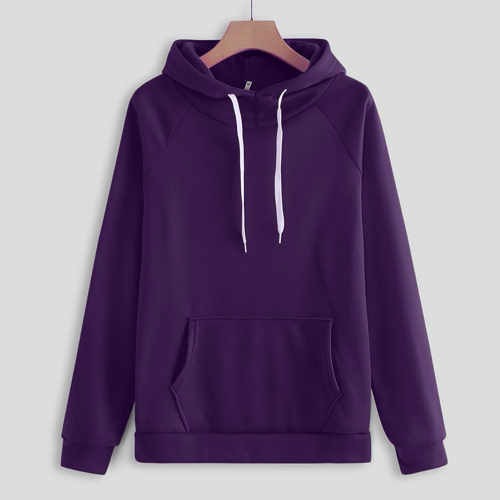 Tenue de loisirs pour femme - Ensemble pyjama côtelé - 2 pièces | Sweat à capuche à manches longues et longue taille élastique, pantalon de loisirs, pyjama avec cordon de serrage et poches