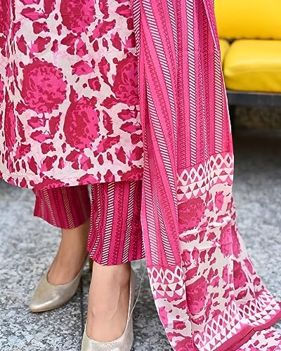 Image of KLOSIA Women Floral Printed Kurta and Pant Set with Printed Dupatta
