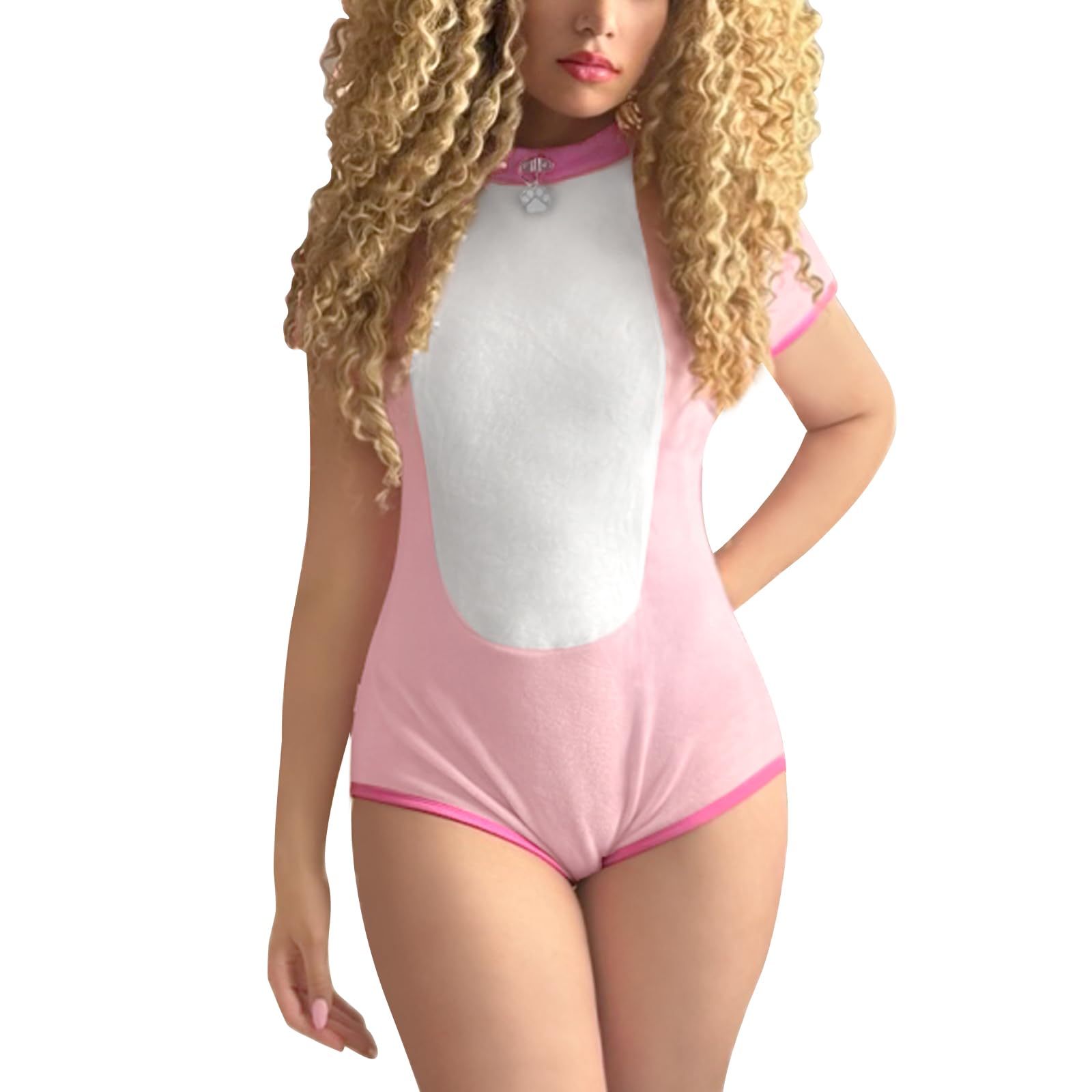 LittleForBig Bawełniany kombinezon z kołnierzykiem Onesie Piżama Body - Pretty Pet Onesie