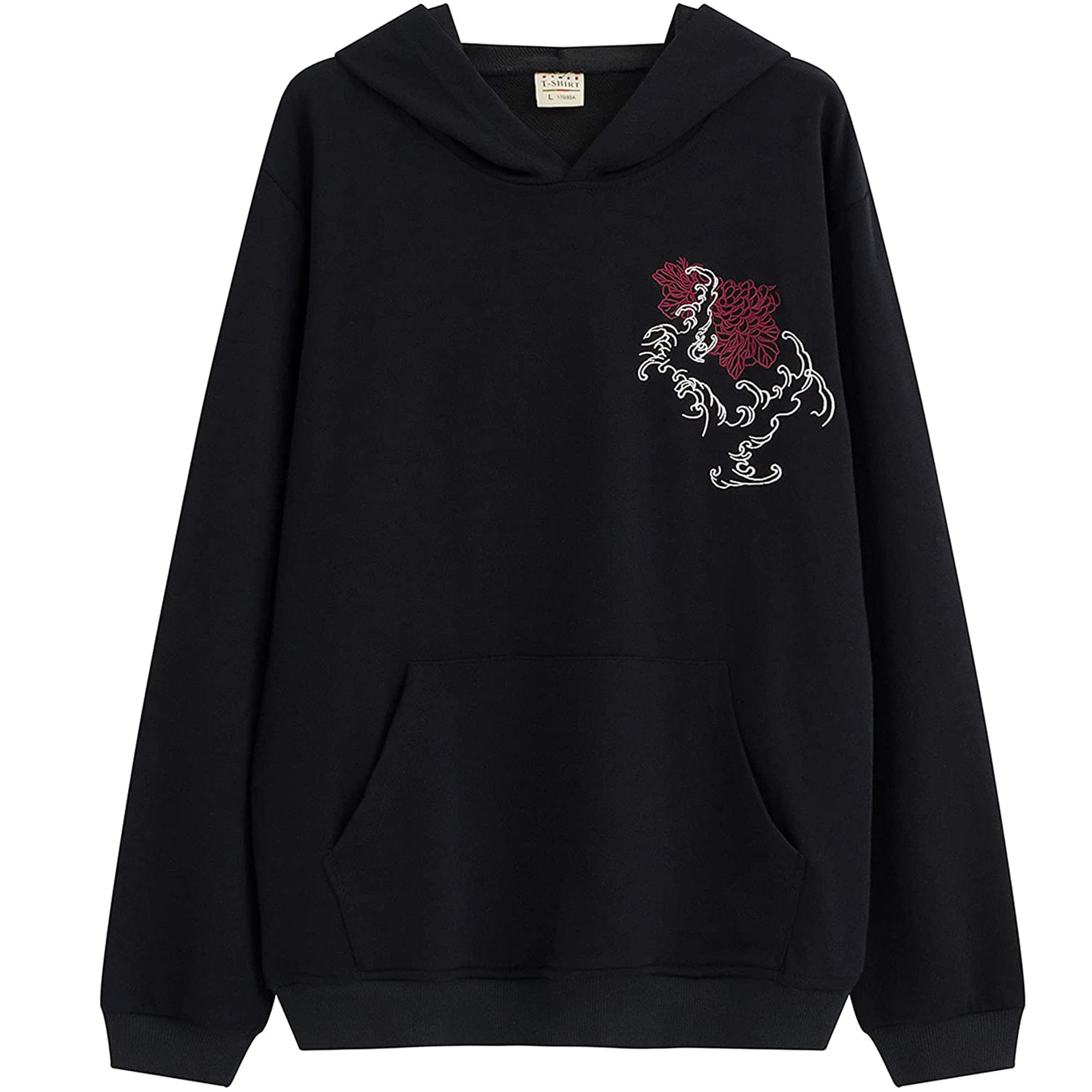 XYXIONGMAO Felpe con cappuccio ricamate da uomo con drago streetwear felpa con cappuccio grafica hip hop nera giapponese