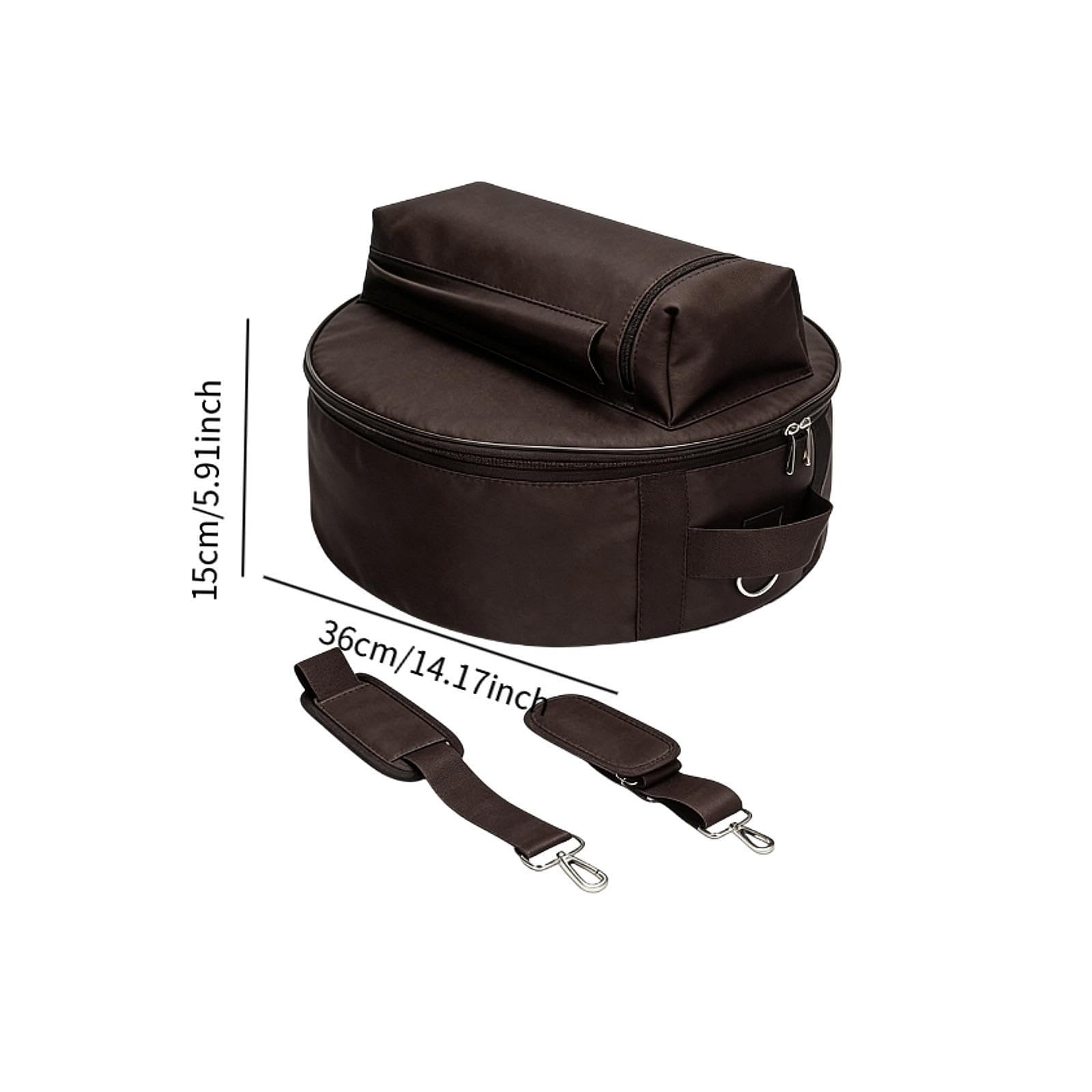 Harilla Schutzhülle für Snare-Drums mit Griffschutz, gepolsterte Schutztasche, Transportzubehör für Schlaginstrumente, Dunkelbraun