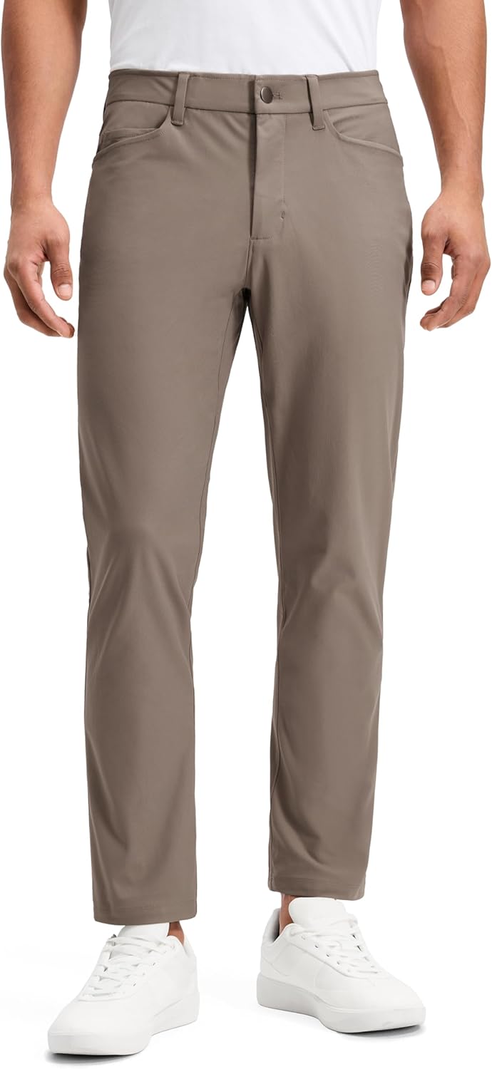CRZ YOGA All Day Comfy 5-Pocket Golf Pants for Men - Quick Dry Lightweight Casual Work Stretch Trousers