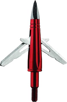 TenPoint EVO-X CenterPunch Broadhead, Red - Pack of 3 - 100-Grain, Rear-Deploying Design