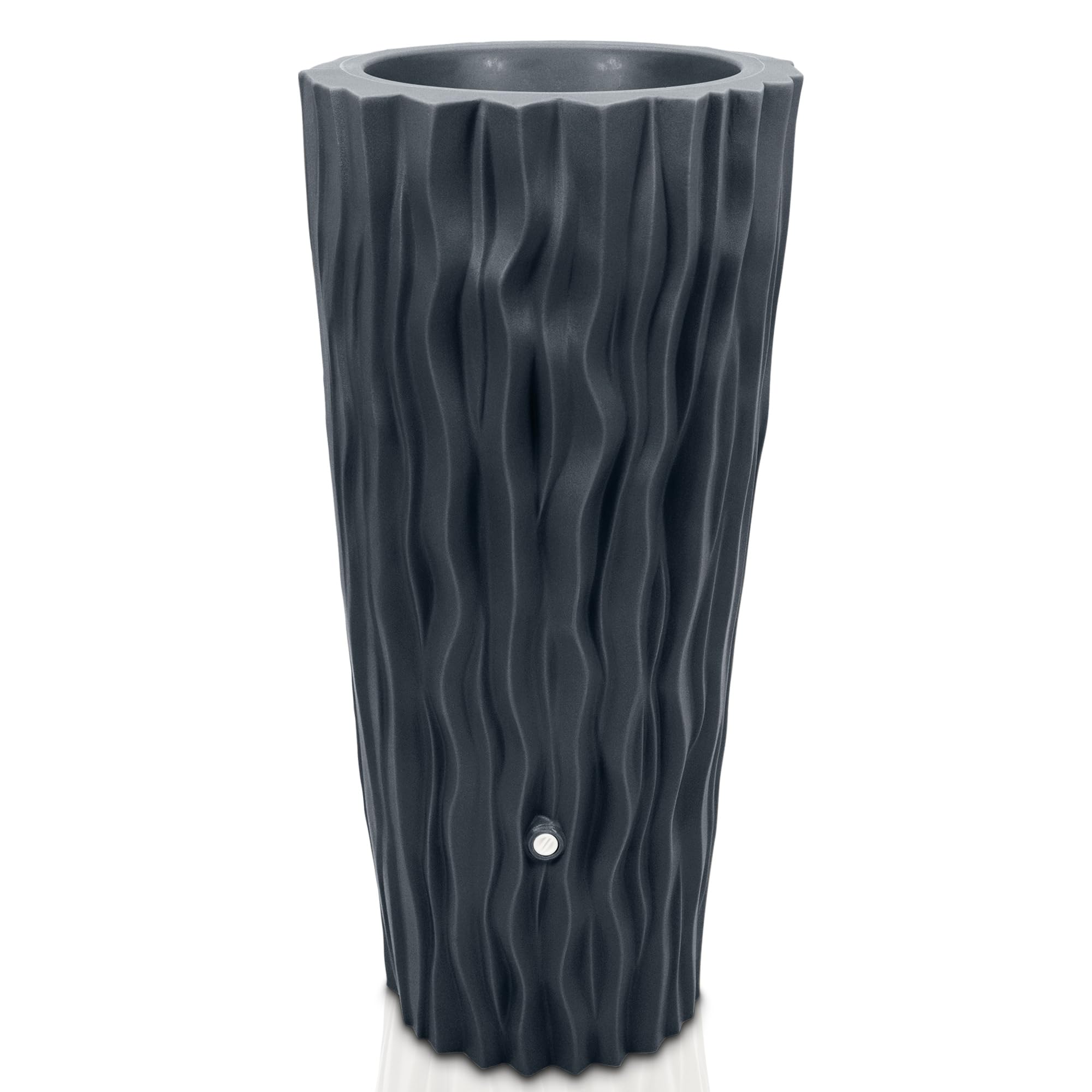YourCasa AquaDesign Flower - Depósito de lluvia (160 L, con rosca de metal y maceta), color gris antracita