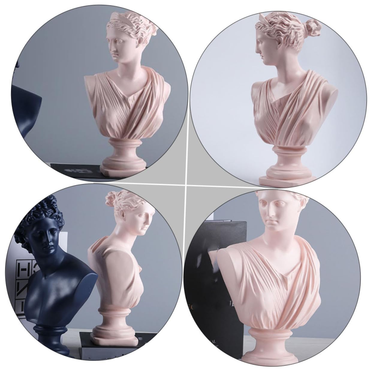 YARNOW Scultura Busto Classica in Resina, Statua Decorativa Artigianale per Arredamento Interno e Scrivania, Ornamento da Tavolo per Casa e Ufficio
