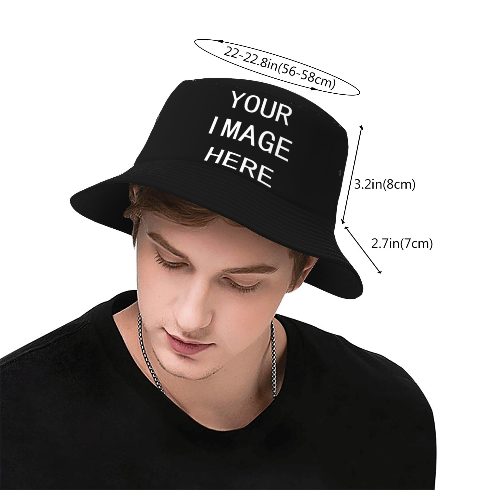 Bulk Custom Bucket Hats for Men Women Personalized Bucket Hat Your Design Here Funny Custom Hats Personalized Gifts Customized Beach Hat for Travel Fishing