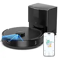 E10+ Robot Vacuums and Mop, 75-Day Self-Emptying, 5000PA Suction, LiDAR Navigation, Home Mapping, APP ＆ Voice Control, 150Mins Runtime for Pet Hair, Hard Floors, Carpets