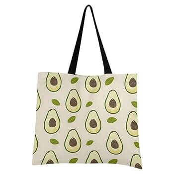 Amazon.com: KUEJOP Cartoon Avocado Paint Canvas Tote Bag for