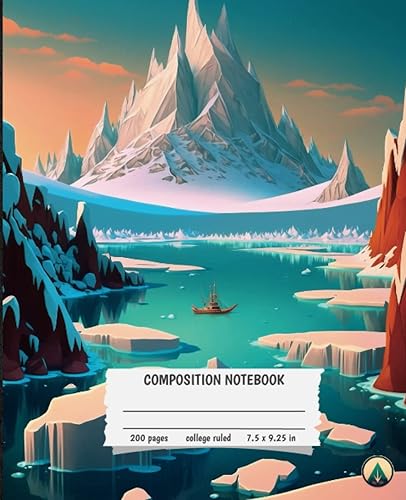 Composition Notebook 7.5x9.25 inches, 200 College Ruled Pages Cartoon-style Nature Scenery Collection For School, College, Office, Sketching,