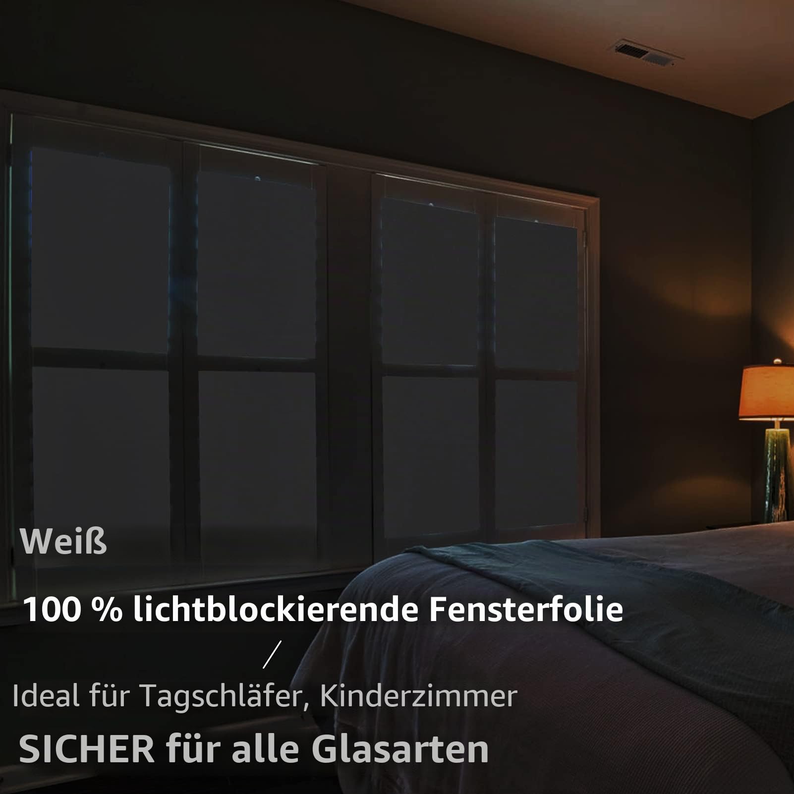 Fensterfolie Blickdicht Sichtschutzfolie, Weiß, 90x300cm