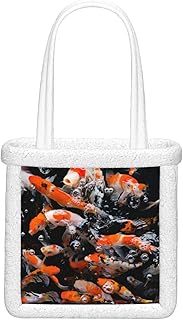 Giappone Fancy Carp Pesci Natale Inverno Neve Donne Signore Soffice Borsa A Tracolla Peluche Borsa A Portafoglio