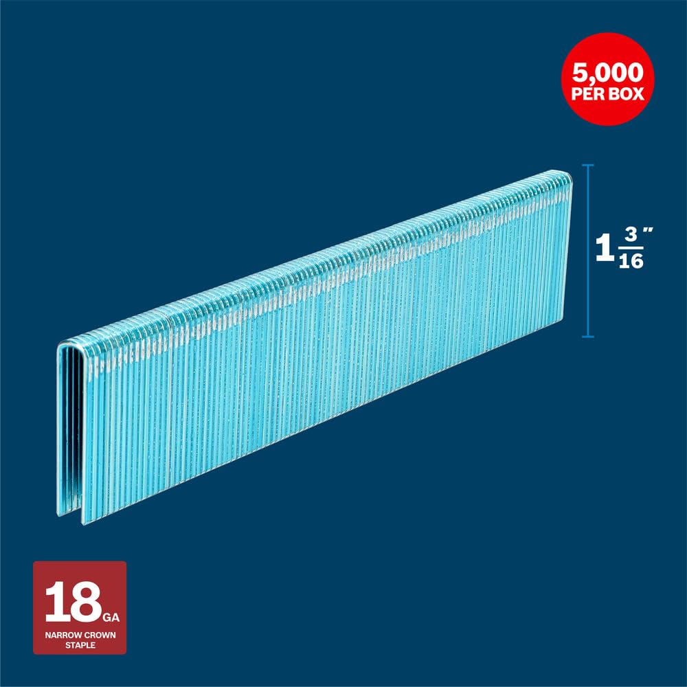 Bosch GTH18G116GV 1-3/16 in. 18ga Narrow Crown Staples (5000 per Box)