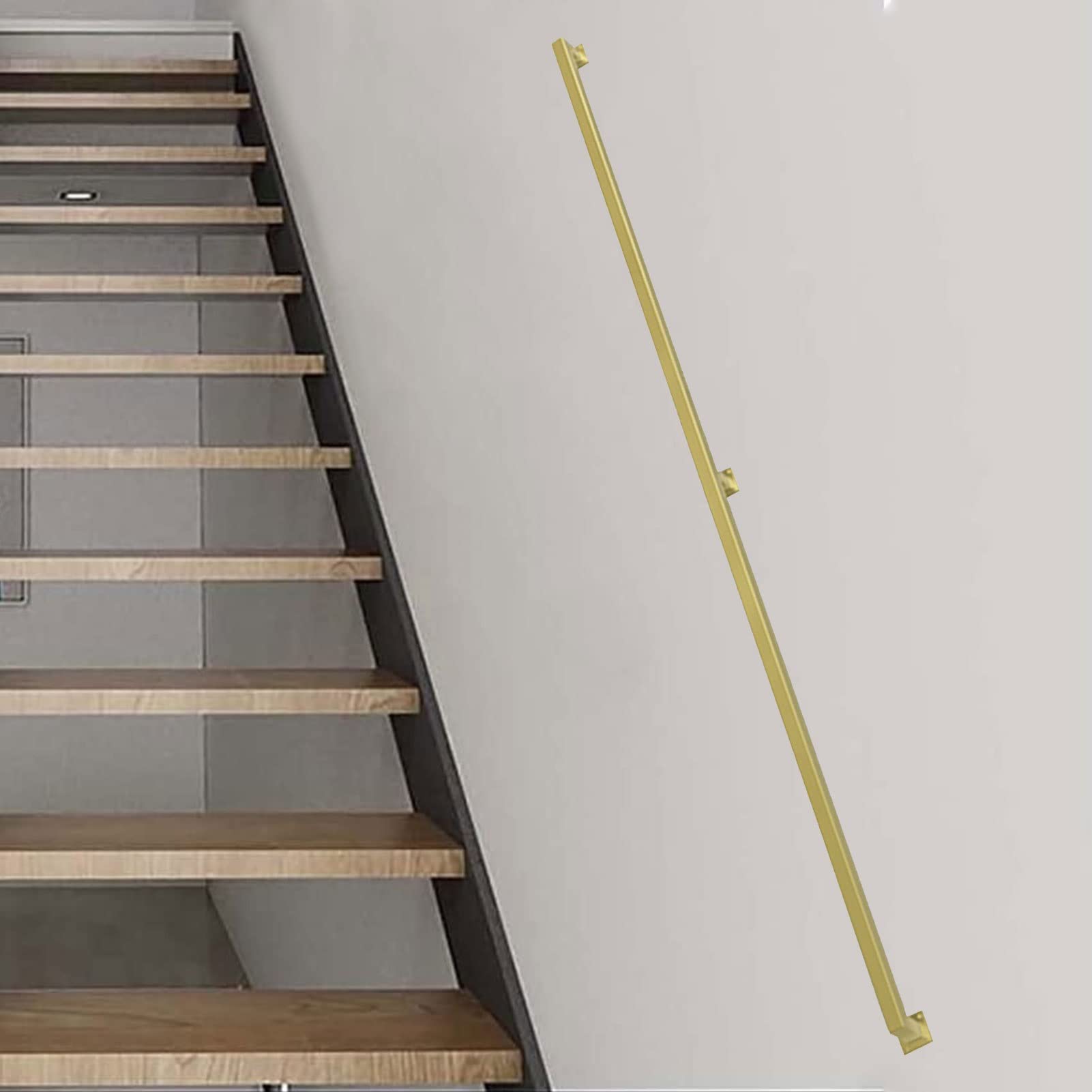 Attrex One Color Handrails For Staircase, Home Kindergarten Guardrail Corridor Against The Wall Stair Handrail Indoor Villa Construction Loft Elderly Non-Slip Staircase Railings Banisters(18Ft/540Cm)