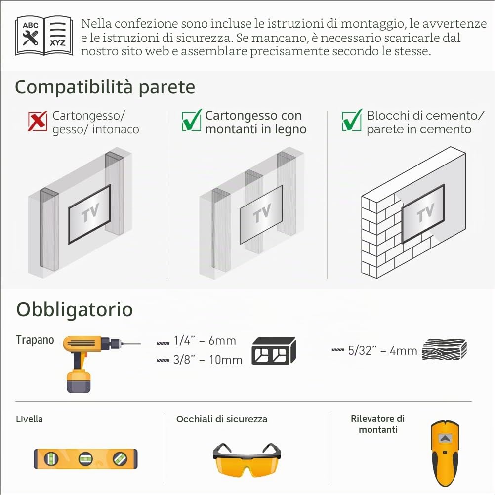 Barkan Supporto da parete per TV da 102 cm lungo 13-83 pollici orientabile / inclinabile / Full Motion per LED LCD OLED max. VESA 600 x 400