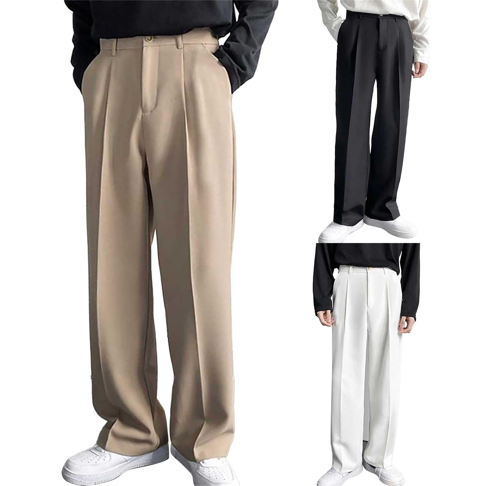 Pantaloni lunghi da uomo, pantaloni lunghi, pantaloni chino, pantaloni larghi, per il tempo libero, eleganti, oversize, business, estivi, classici, baggy, pantaloni pieghevoli a vita, per l'ufficio e