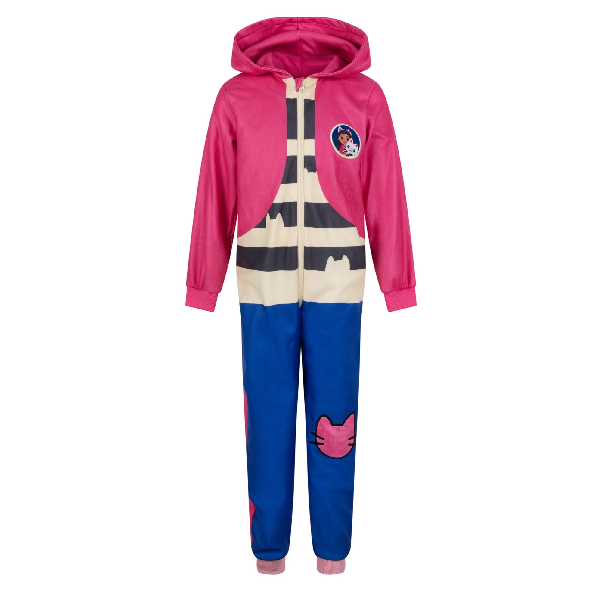 Gabby's Dollhouse Dress up 100% Polyester Onesie with Hood for Girls, Pink, 7-8 Years: 128cm, Pink