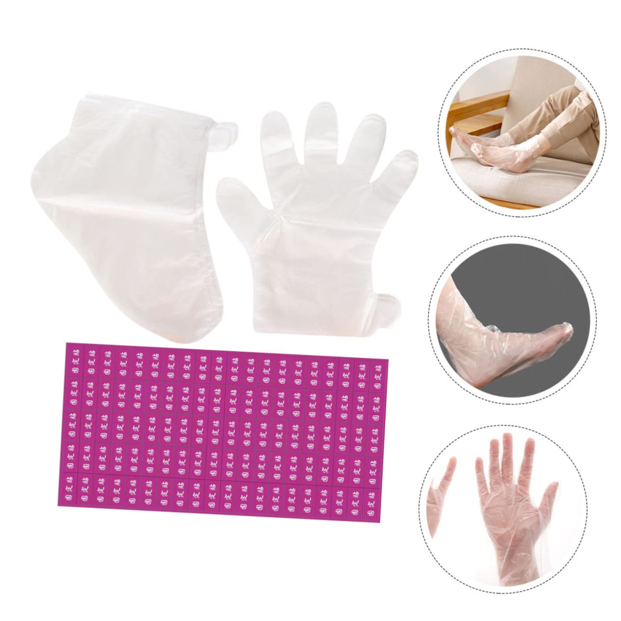 FOMIYES Foot Mask Hand Mask Set Paraffin Wax Liners 300 Pcs Foot Gloves Socks for Daily Skin Care