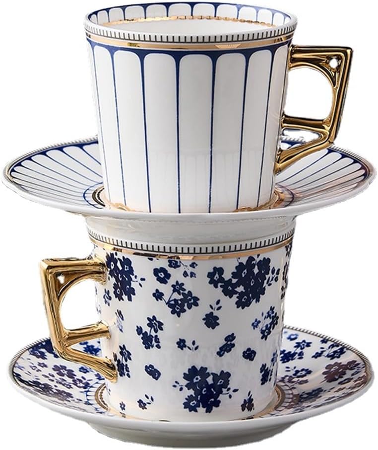 Milk Coffee Cup Ceramic Espresso Aesthetics Coffee Cup Vintage Vertical Stripe Kaffeetasse Household Items